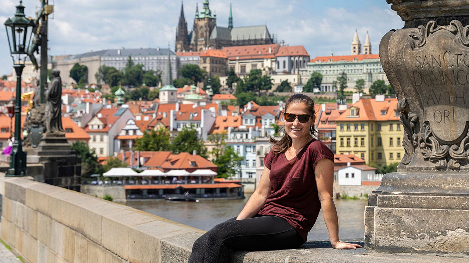 No se puede viajar a la República Checa sin hacer una excursión a Praga: los Kammermann no tuvieron que compartir la «ciudad dorada» con muchos otros turistas, la situación actual tiene sus ventajas.