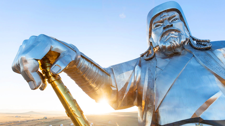 A visit to Genghis Khan: the giant statue, which was unveiled in 2008, stands in the place where the fabled Mongolian ruler is supposed to have once found a golden whip.