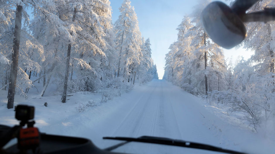 Sneeuw, zo ver je kunt zien: in de Siberische winter beleefden de Kammermanns korte, maar ook stralend mooie dagen.